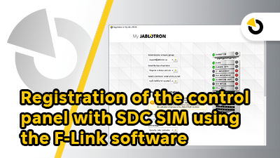 Registration of the control panel with SDC SIM using the F-Link software